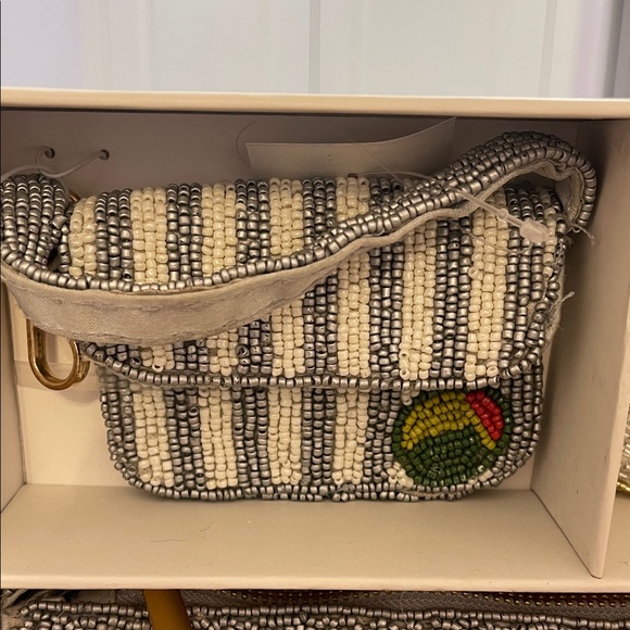 Sincerely Jules Martini Beaded Clutch and Wristlet Set - Gray and White NWT - Picture 7 of 8